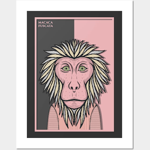 Japanese Macaque Monkey Wall Art by milhad